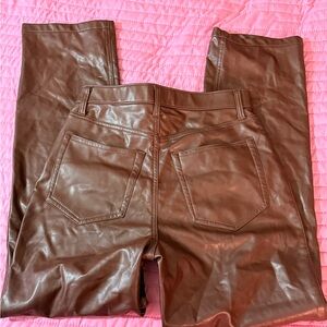 Abercrombie & Fitch Chocolate Faux Leather Pants